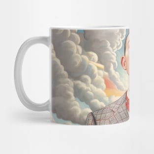 pee wee herman, clouds and rainbow, art Mug